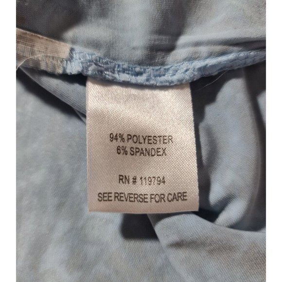 unity world mean Womens Asymmetric Hem Tank Top Flowy Size L Blue Floral  B6P - Picture 7 of 7